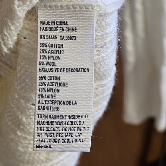 AEO Y2K Womens Cableknit Wool Blend Sweater Size L Pullover Neutral Quiet Luxury - Picture 4 of 7